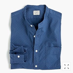 Men’s J. Crew Band-Collar Shirt in Cotton Poplin